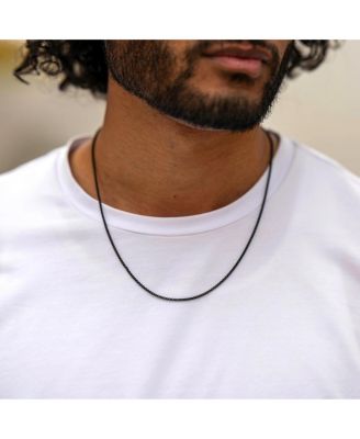 Men's Box Chain Necklace - 2mm Stainless Steel, 22
