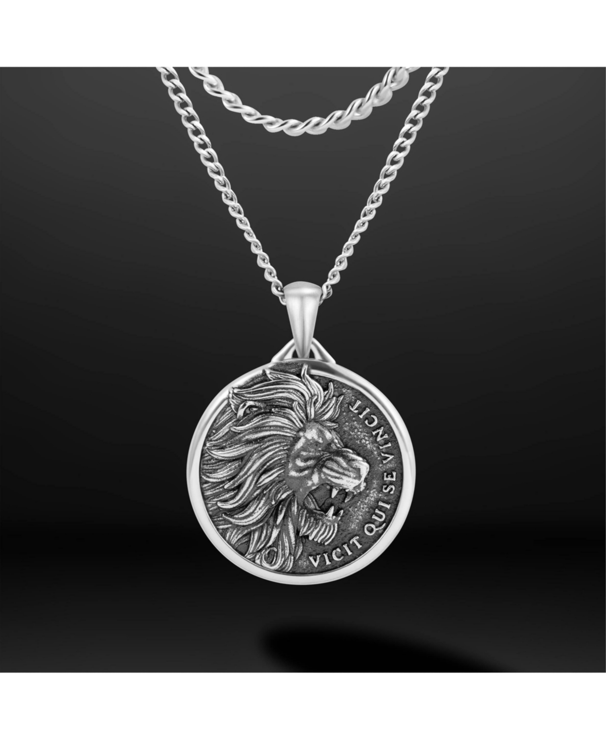 Vincero Mens Necklace, Built Different Collection, The Lion - Sterling Silver, 21” Chain