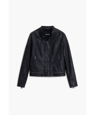 Women's Jacket with worn leather effect