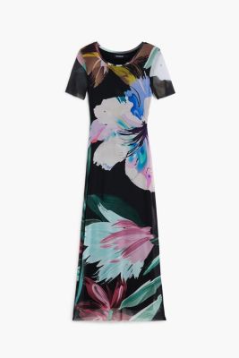 Women's Watercolor floral fitted dress