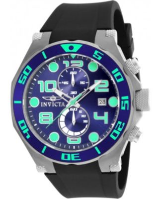 Invicta Men's Pro Diver Quartz Multifunction Blue Dial Polyurethane Watch