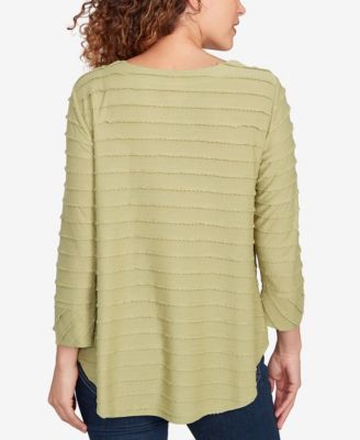Petite Scalloped Jacquard Knit Top