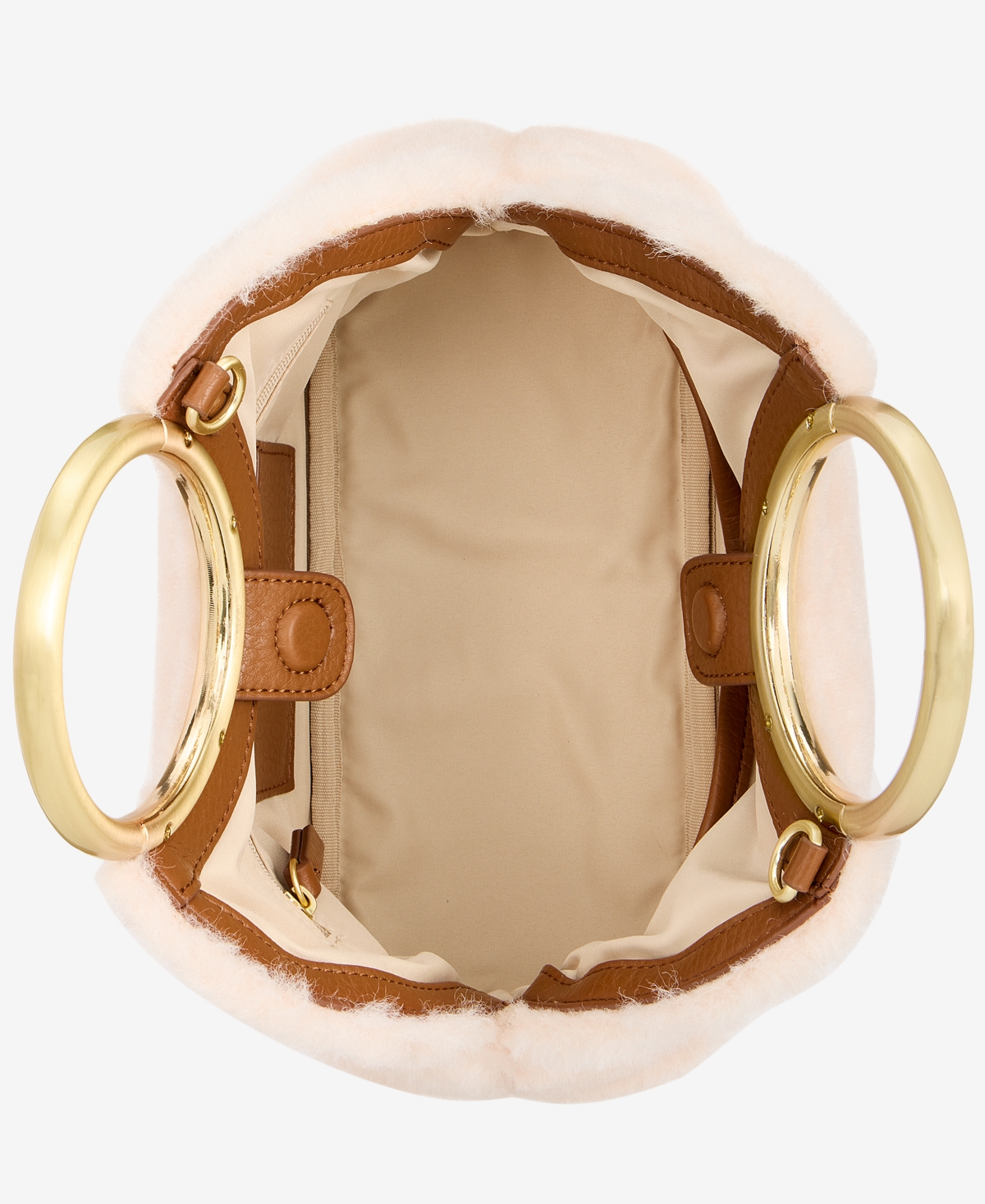 Inc International Concepts Tysha Bangle Faux Fur Handbag, Macy's Exclusive In Neutral