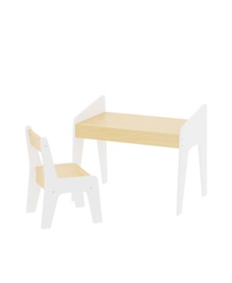 Kids Table & Chair Set - White/Natural