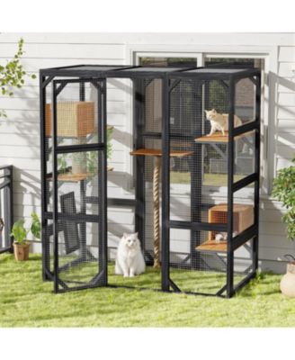 Outdoor Cat House Catio with Condos