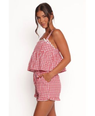 Women's Isidore Gingham Short Set - Red