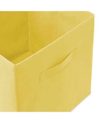 Set of 6 Collapsible Fabric Storage Cube Bins, Beige - 13" Foldable Cloth Baskets for Shelves and Cubby Organizers