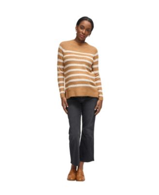 Maternity Mock Neck Striped Sweater