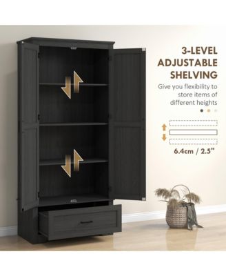 Spacious Kitchen Storage Cabinet with Shelves for Pantry and Kitchen Organization