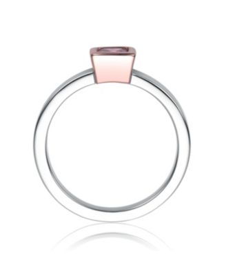 Two Tone with Colored Cubic Zirconia Ring