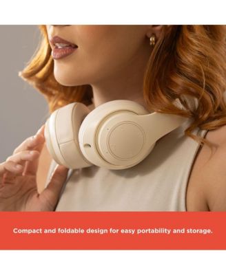 Bluetooth 5.4 Over The Head Headphones With On-Ear Controls and 400 MAH Rechargeable Battery 3304405 Creme
