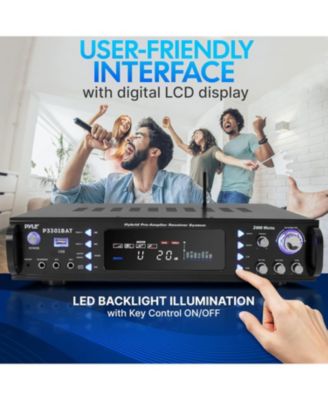 Bluetooth 3000W Stereo Receiver with AM/FM, MP3/USB, Wireless Streaming Hybrid Amplifier