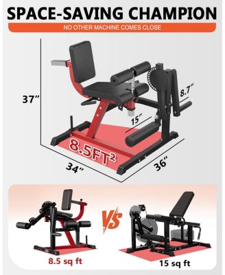 Leg Extension and Curl Machine, Lower Body Special Leg Machine, Adjustable Leg Exercise Bench with Plate Loaded, Leg Rotary Extension for Thigh, Home Gym Weight Machine