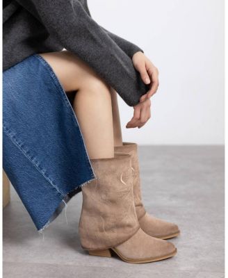Women's Suede Foldover Booties By XTI