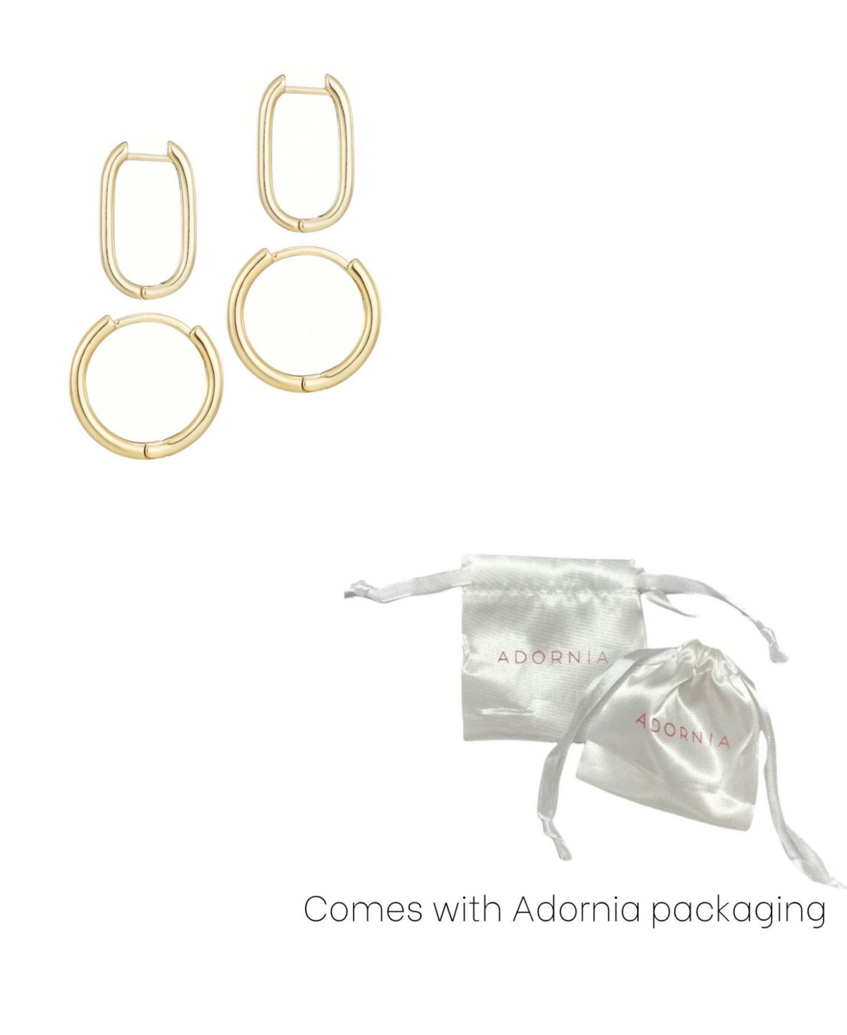 Adornia Gold Hoop Earrings Set In Multi