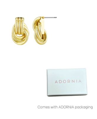 Gold Plated Doorknocker Stud Earrings