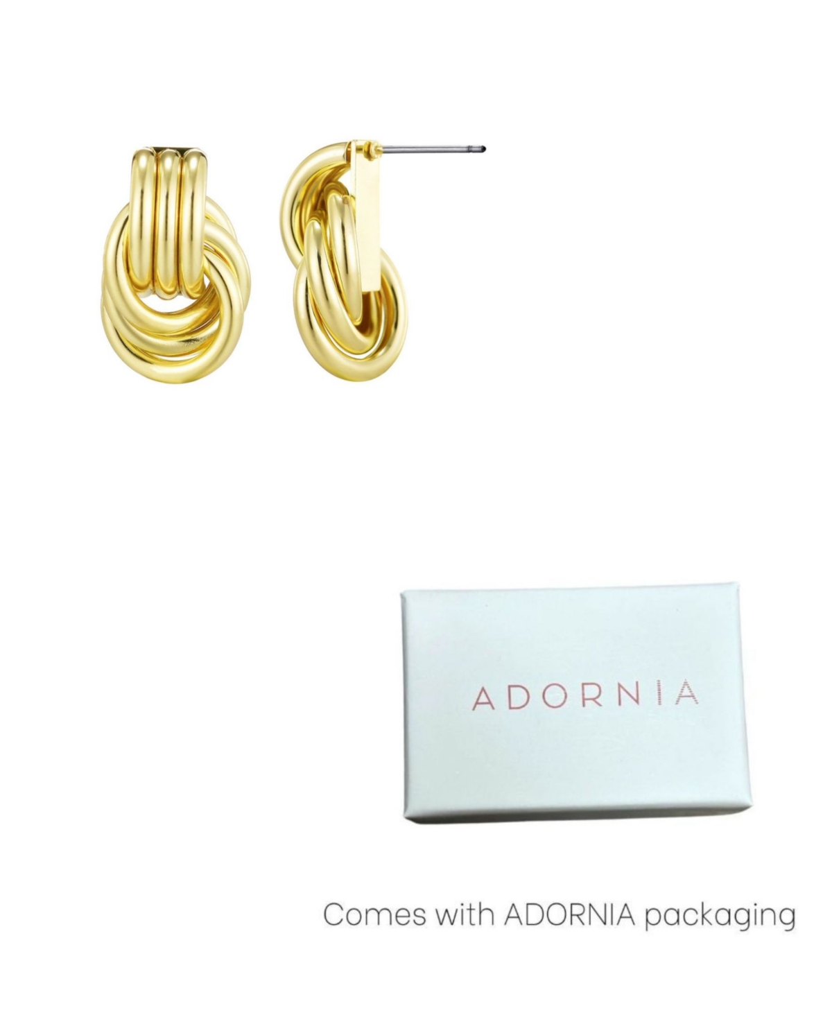 Adornia Gold Plated Doorknocker Stud Earrings In Gold