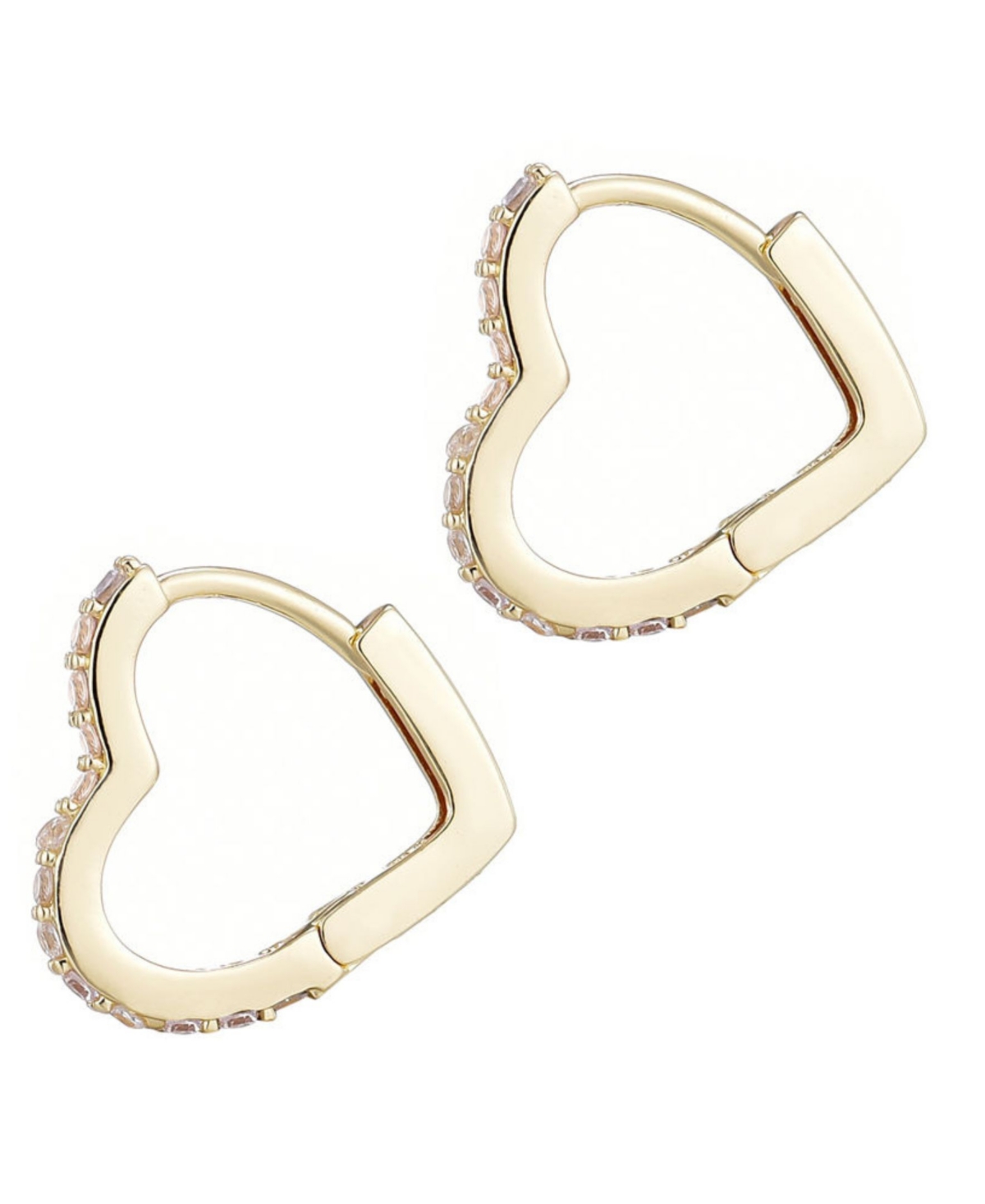Adornia Cubic Zirconia Heart Huggie Hoop Earrings In Gold