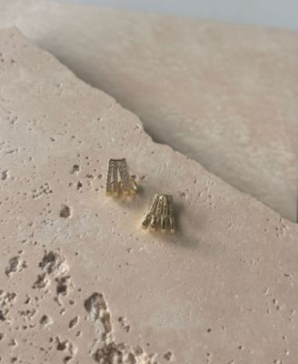 Gold Plated Cubic Zirconia Ear Wrap Huggie Earrings