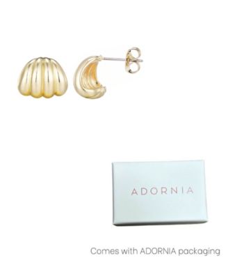 Gold Plated Fluted Wrap Around Huggie Earrings