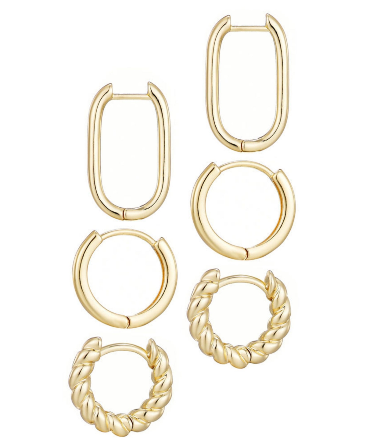 Adornia Gold Hoop Earrings Set In Gold