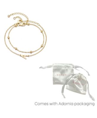 Gold Initial Bracelet Set