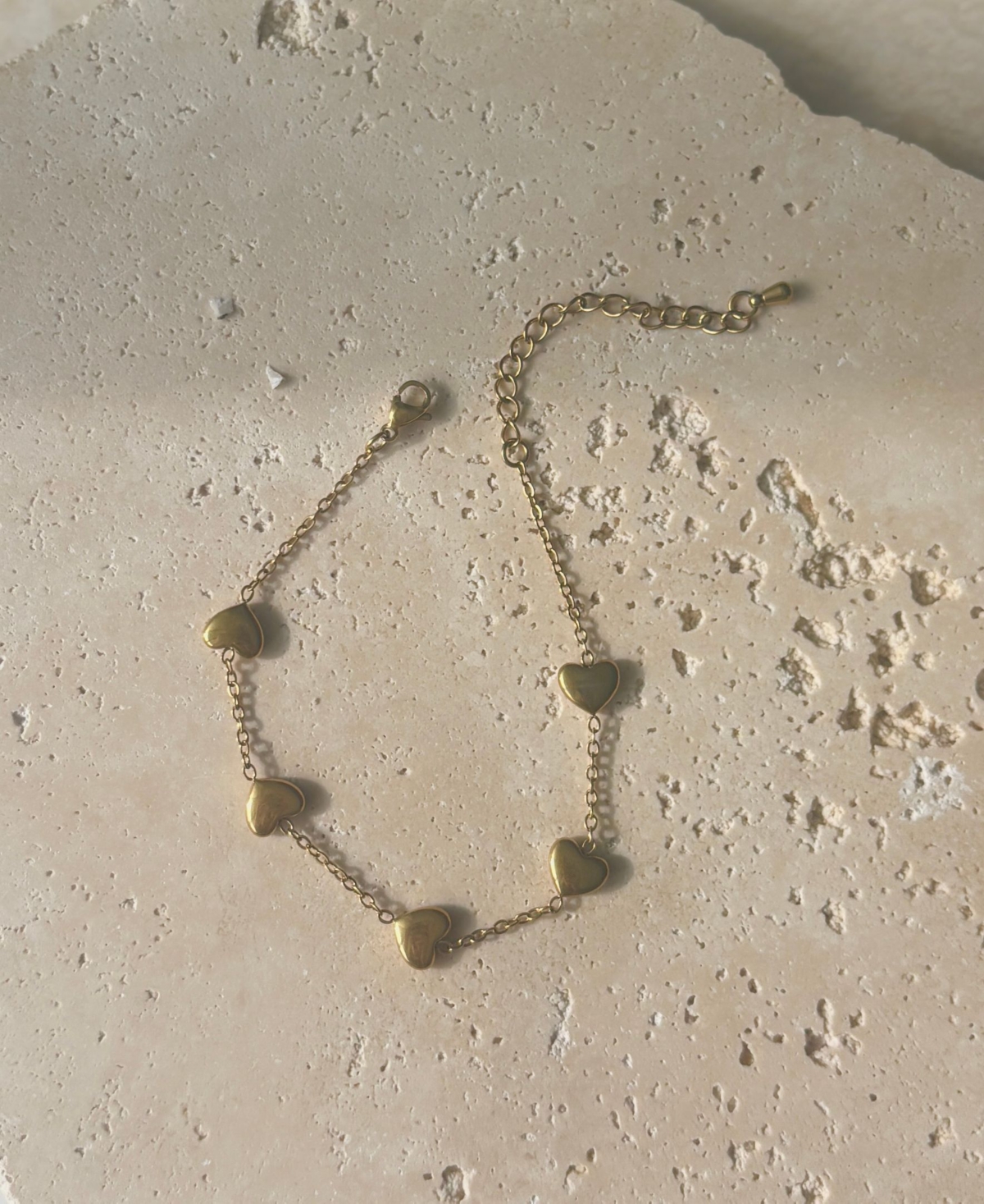 Adornia Tarnish Resistant 18k Gold Plated Heart Station Bracelet In Gold