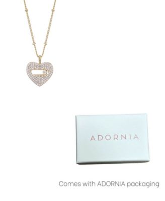 Gold Cubic Zirconia Heart Necklace