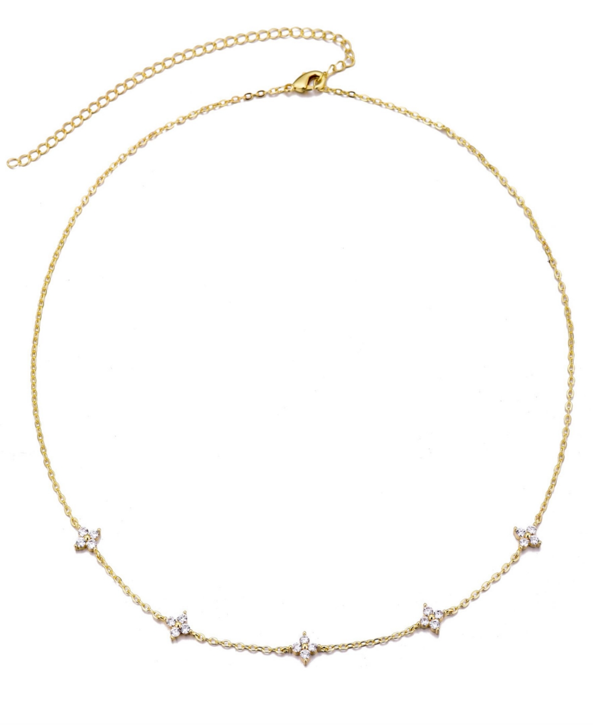 Adornia Gold Cubic Zirconia Flower Station Necklace In Gold