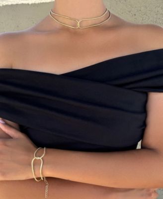 Gold Plated Interlocking Rope Chain Necklace