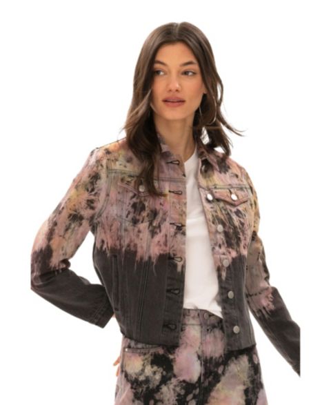 Женские куртки Blue Revival Women's Daria Tie-Dye Cropped Denim Trucker Jacket