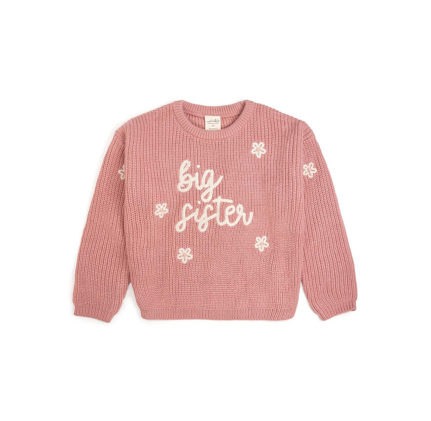 Little and Big Girls Big Sister Knit Sweater
