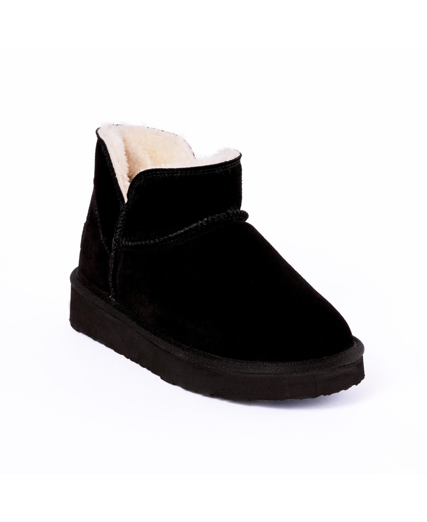 Женские ботинки Minnetonka Mavie Suede Slipper Ankle Booties, цвет: Чёрный — фото 1
