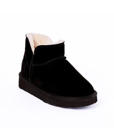 Женские ботинки Minnetonka Mavie Suede Slipper Ankle Booties, цвет: Чёрный