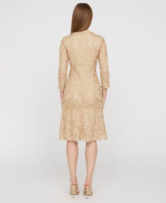 Women's Square Neck Soutache Dress