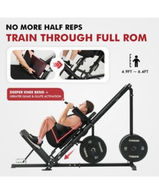 Leg Press Hack Squat Machine Combo, Leg Press Machines for Home Gym with Linear Bearing, Hack Squat Machine with Rear and Front Band Pegs, Leg Machine for Full Range Leg Training