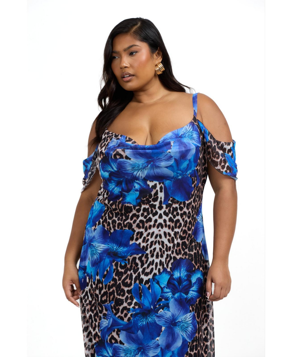 Fashion-szn Curve Women's Mix Print Maxi Dress