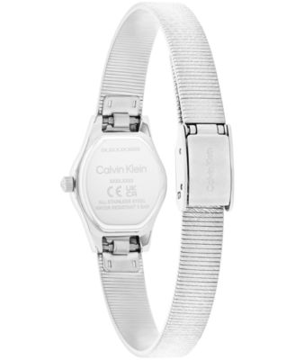 Women's Contemporary Silver Tone Stainless Steel Mesh Bracelet Watch, 18mm