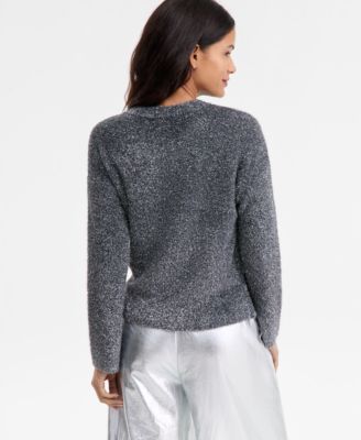 Women's Metallic Crewneck Sweater