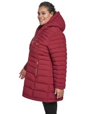 Plus Size Hooded Packable Puffer Coat