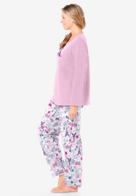 Women's Dreams and Co. Long Sleeve Knit PJ Set