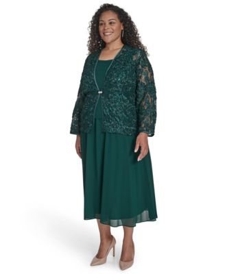 Plus Size 2-Pc. Lace Jacket & Dress Set