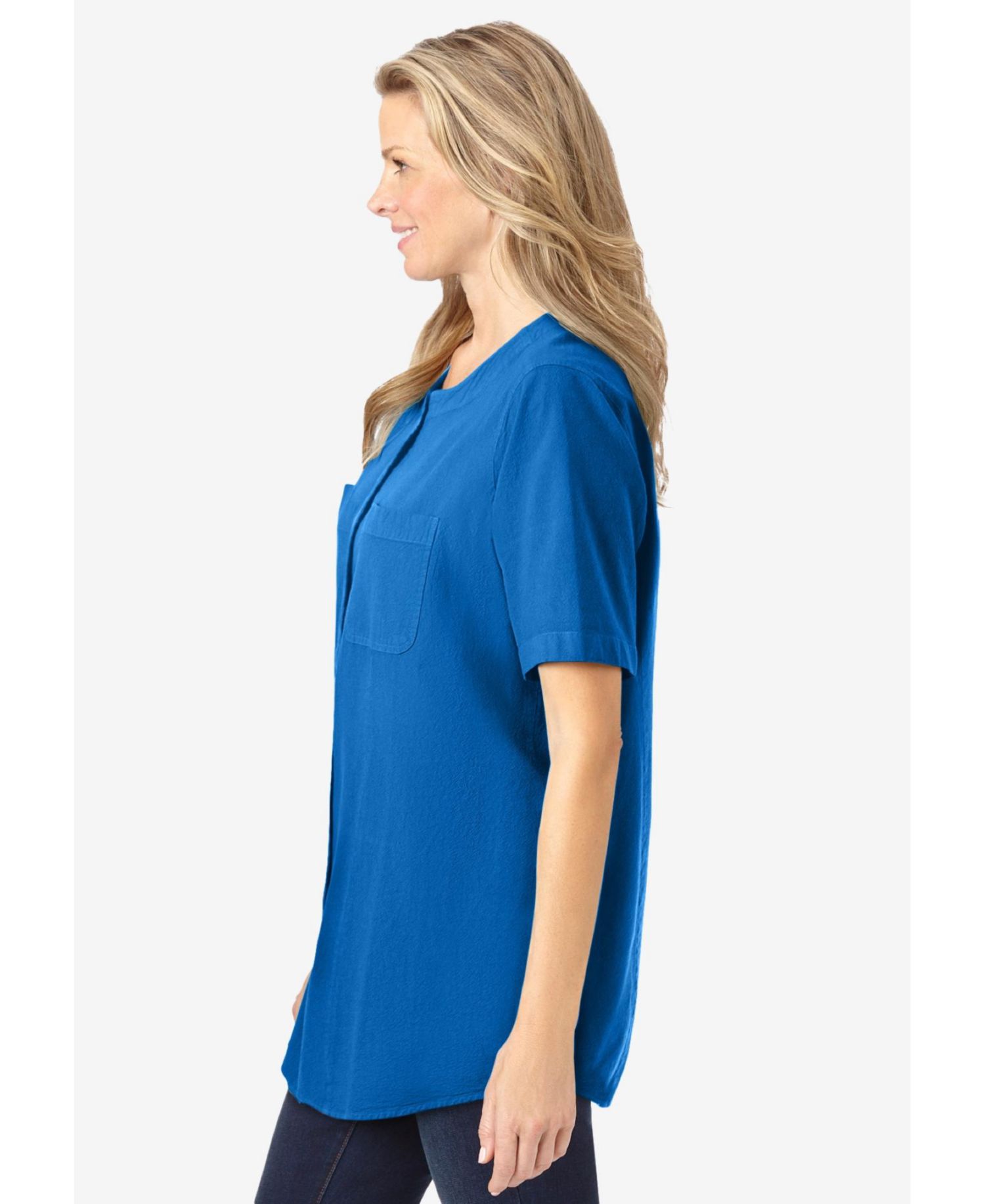 Women's Within Short-Sleeve Crinkle Shirt