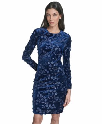 Women's Velvet Long Sleeve Short Dress