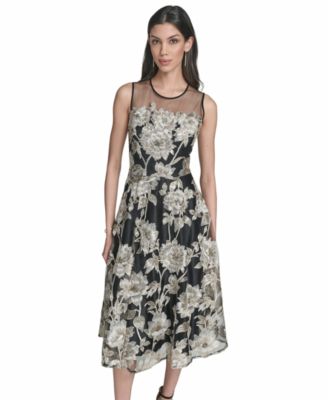 Women's Lace Crewneck Midi Dress