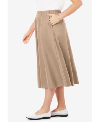 Women's Plus Size 7-Day Knit A-Line Skirt