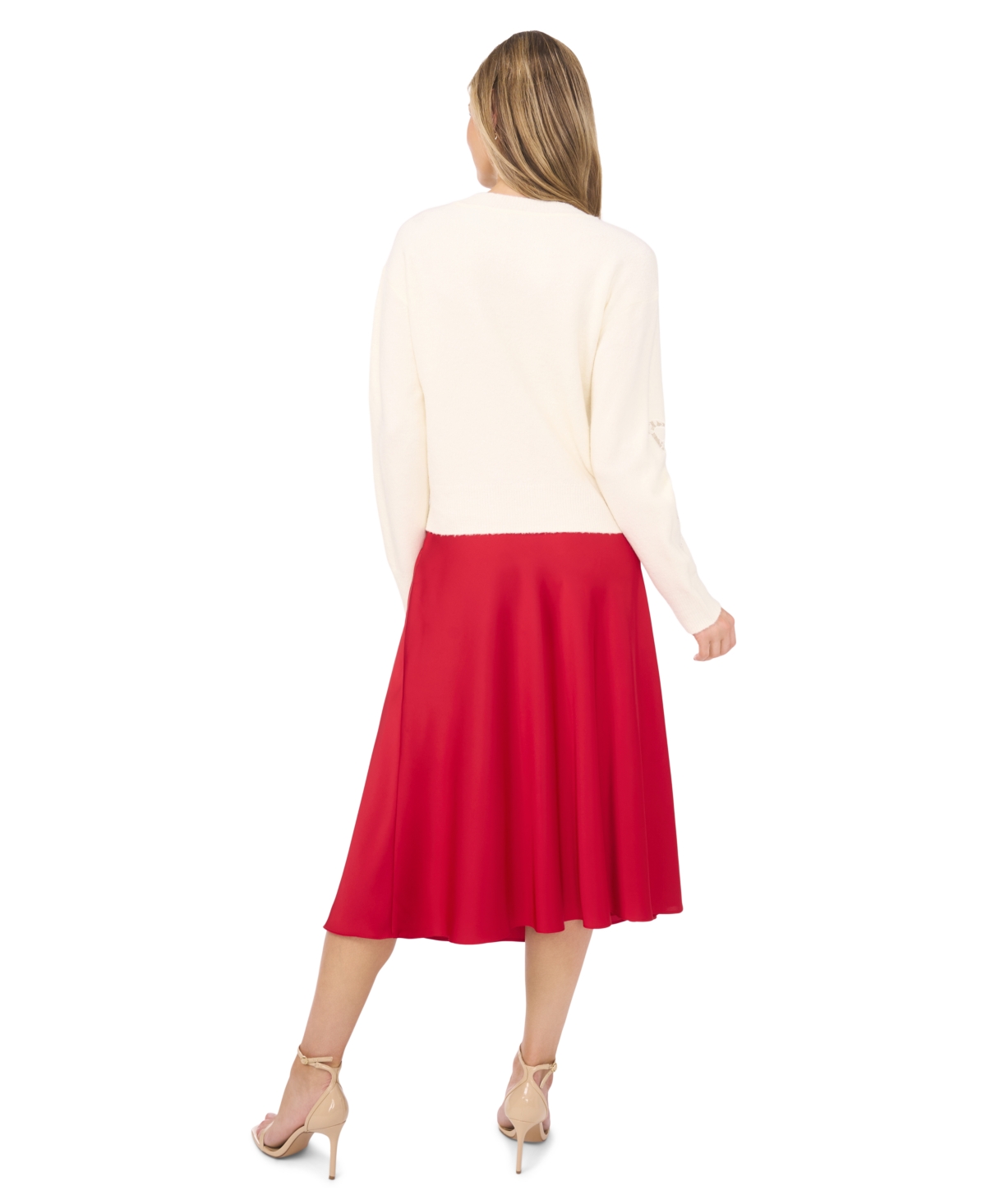 Cece Women's Lace Bow Long Sleeves Sweater In Neutral