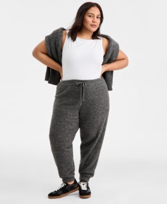 On 34th - Trendy Plus Size Cozy Drawstring Jogger Sweatpants