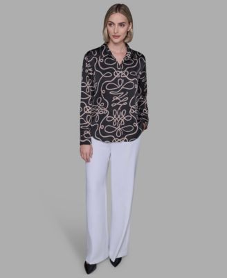 Women's Printed Collared Neck Blouse