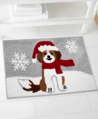 Puppy Santa Polyester Bath Rug, 20" x 32"